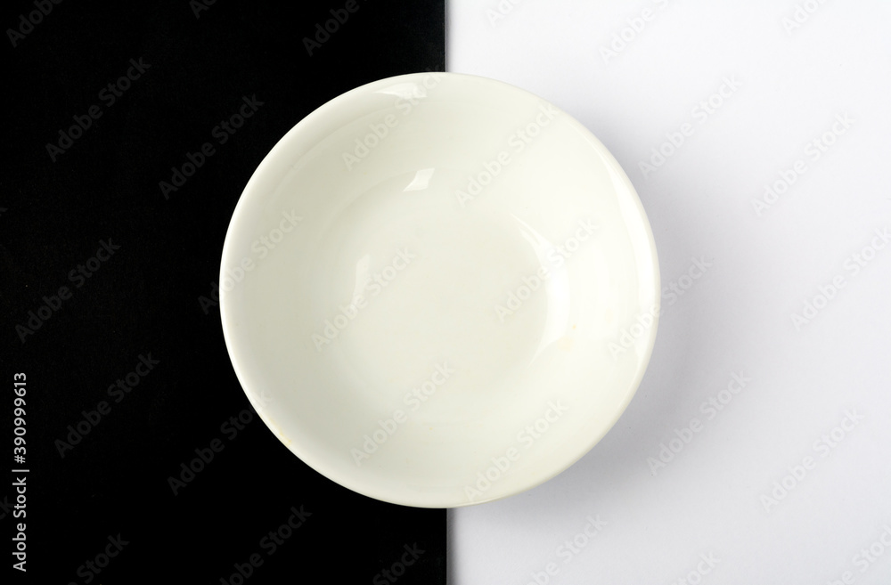 empty bowl on Black and white background empty bowl on Black and white background
