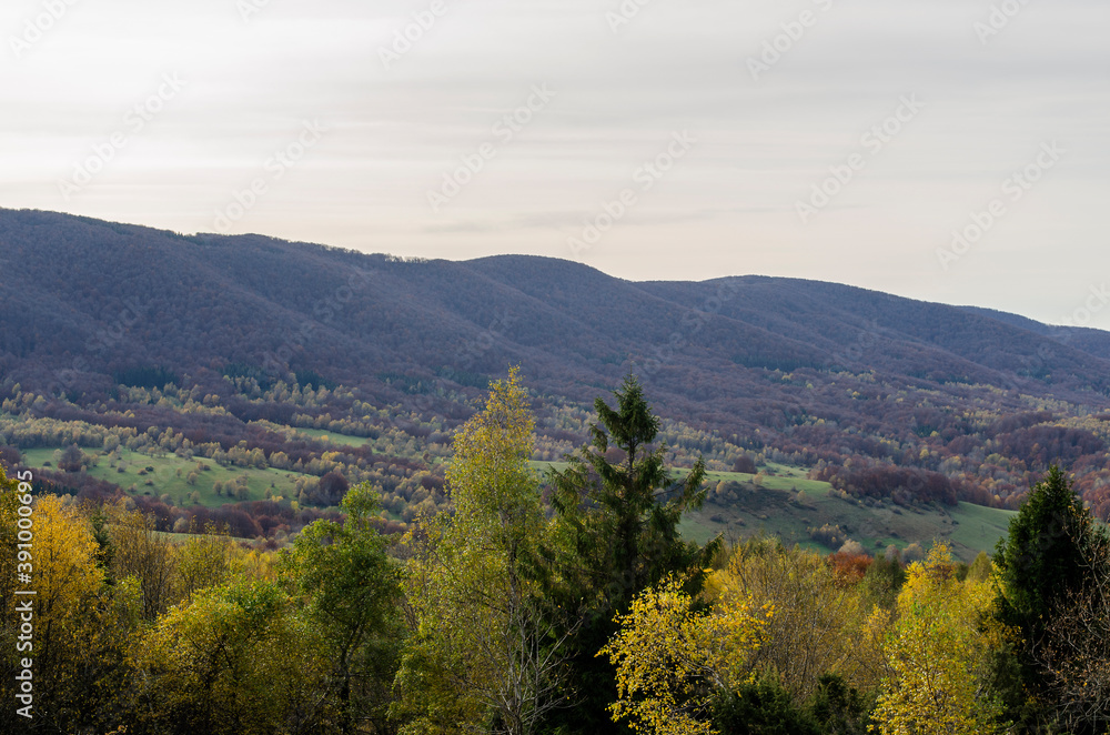 Fototapeta premium Bieszczady panorama z połoniny Caryńskiej
