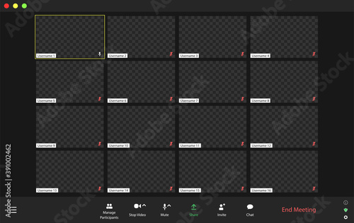 Video conference user interface, video conference calls window overlay