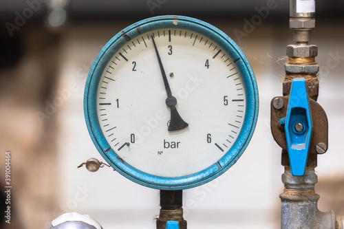 Closeup of clean pressure gauge