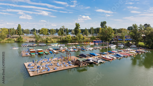 Photography Vienna: boats on the Danube river