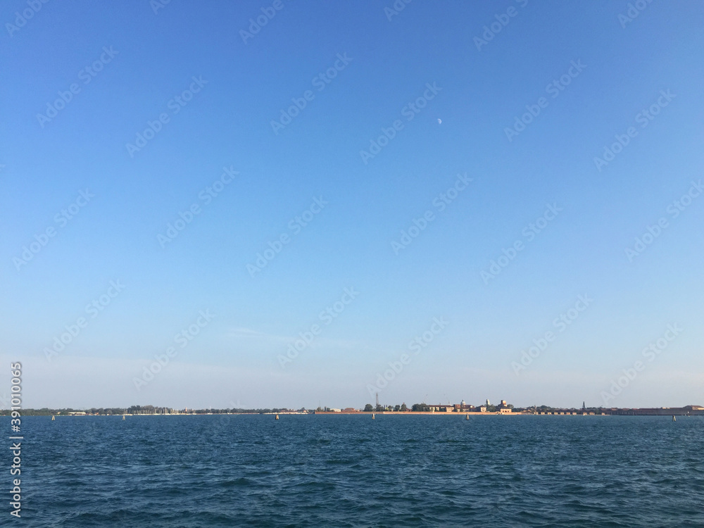 sea view with cloudy sky in Venice, Italy