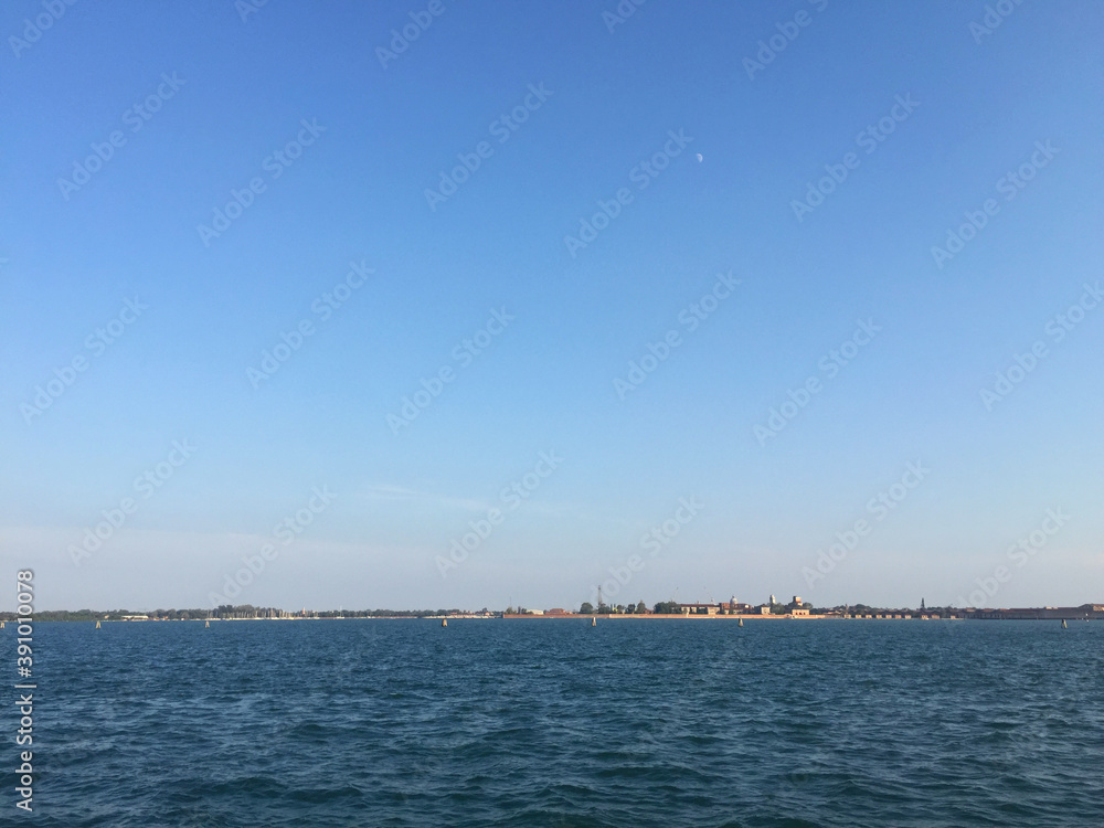 sea view with cloudy sky in Venice, Italy