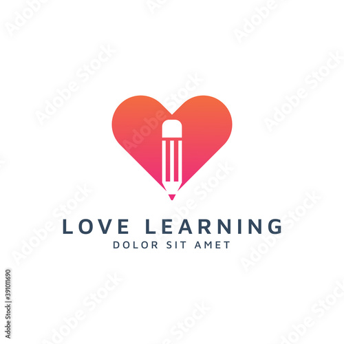 love education negative space logo design