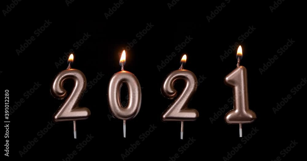 A set of Realistic full-sized birthday candle numbers isolated on black background. New year 2021. Fire is floating. Footage ready for compositing, copy paste into your project. 4k, apple prores 422 A set of Realistic full-sized birthday candle numbers isolated on black background. New year 2021. Fire is floating. Footage ready for compositing, copy paste into your project. 4k, apple prores 422