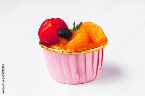 Mini paper cup of fruit or ...