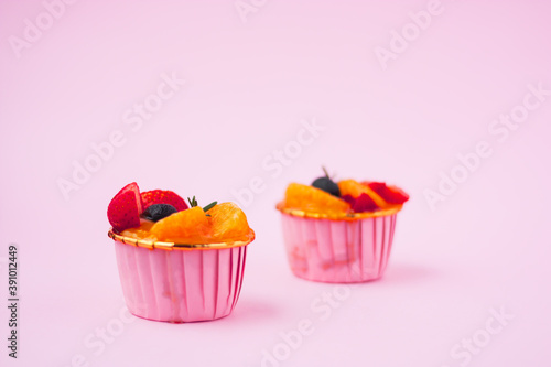 Mini paper cup of fruit or ...