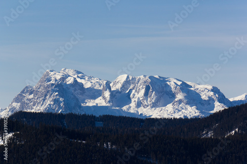 The Hochköning mountain in the Berchtesgaden Alps seen from the village of Filzmoos (Salzburg county, Austria)