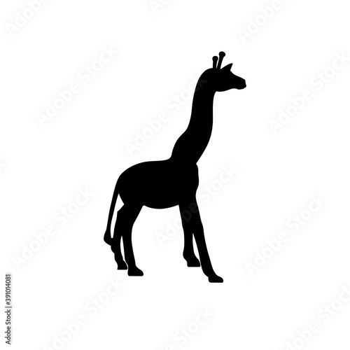 silhouette of a giraffe. Vector illustration in flat design. 