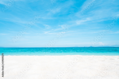 Beautiful beach and tropical sea Krabi  Thailand .Tropical landscape