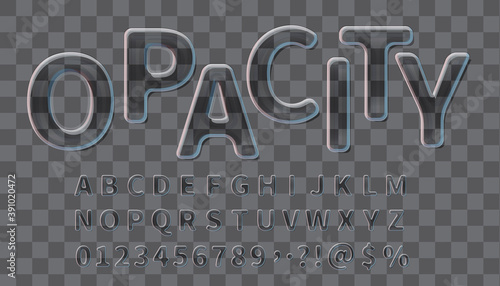 Alphabet set of symbols suitable for dark background. 