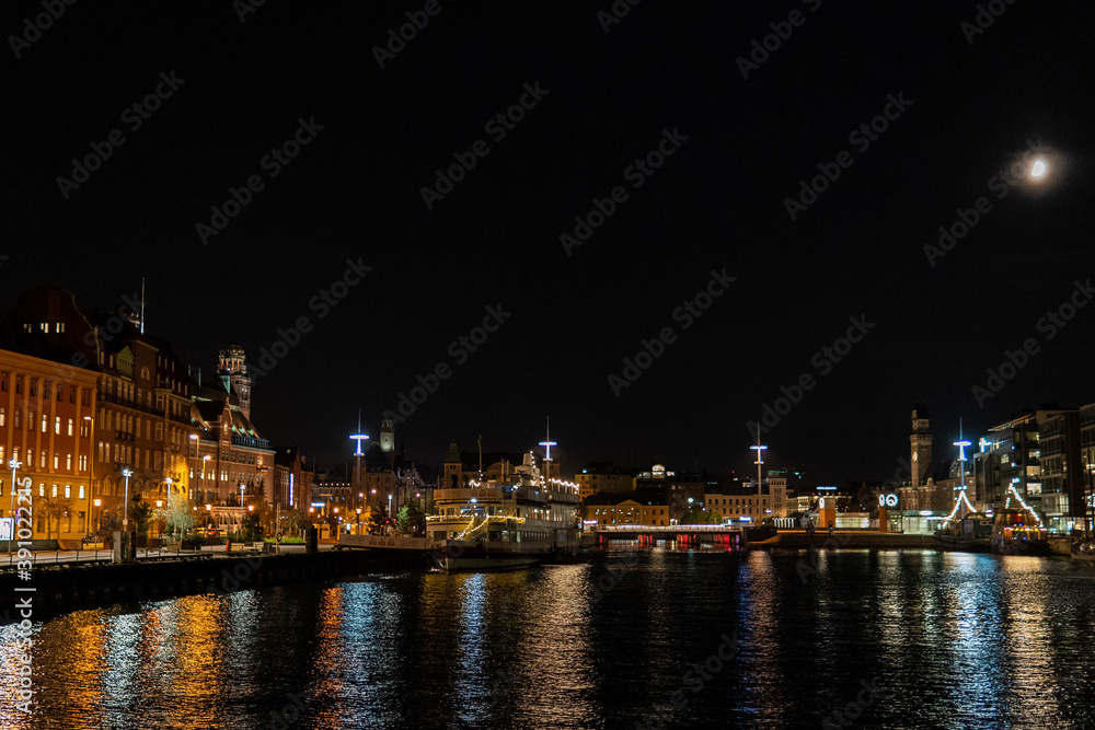 night view of the city Malmo