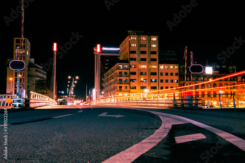 Canvas Print night view of the city Malmo