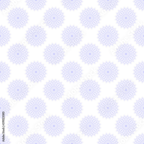 New Year seamless pattern with soft lacy snowflakes. Decorative festive winter background.