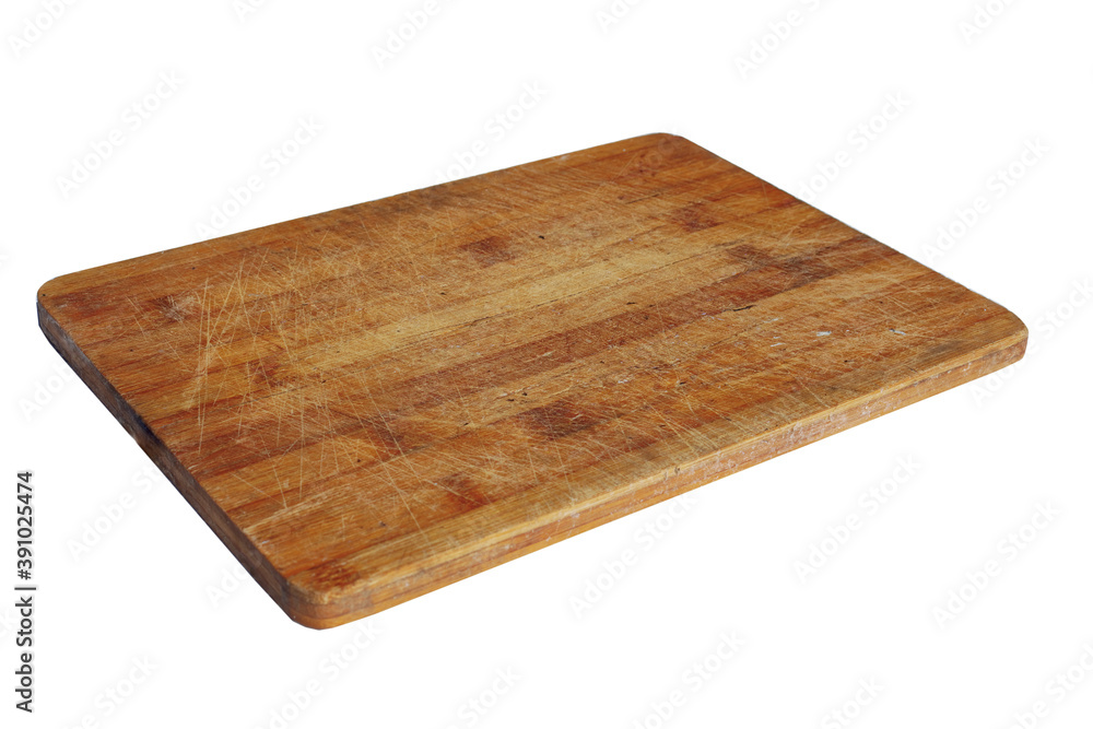 Wooden cutting Board isolated on a white background. Empty surface for slicing vegetables Wooden cutting Board isolated on a white background. Empty surface for slicing vegetables