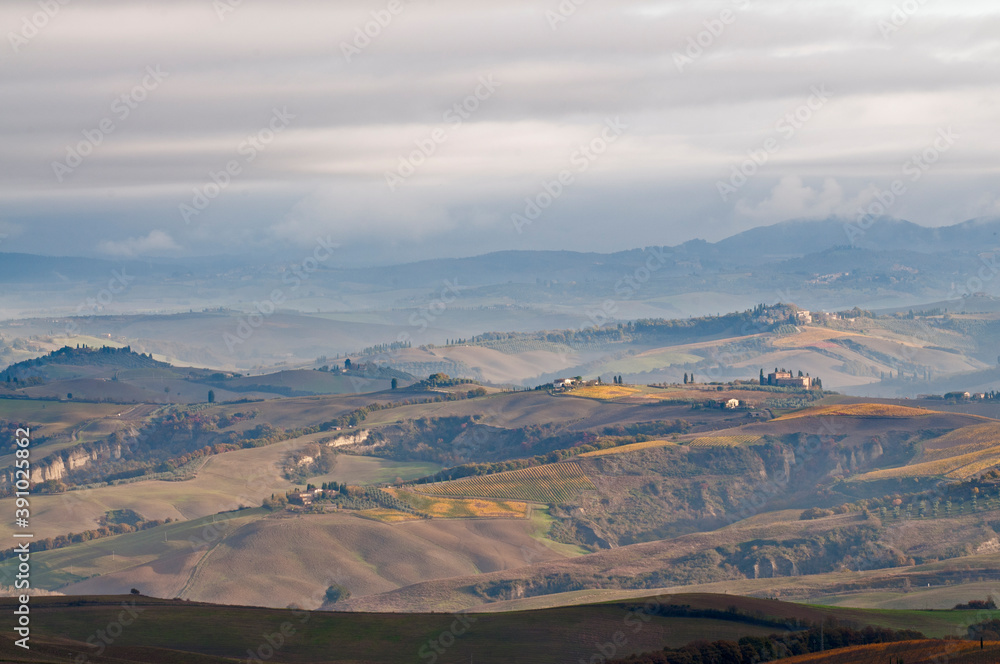 Landscape near Montalcino, Tuscany, Italy.