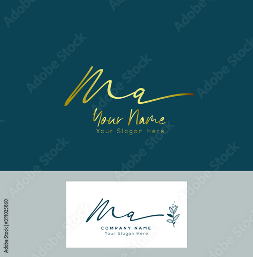 M A MA Initial letter handwriting and signature logo. Beauty vector initial logo .Fashion, boutique, floral and botanical