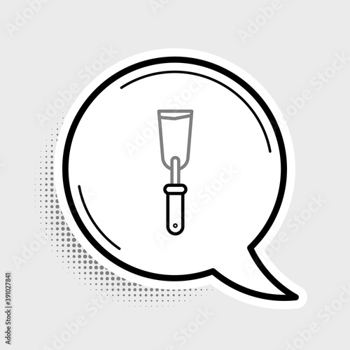 Line Putty knife icon isolated on grey background. Spatula repair tool. Spackling or paint instruments. Colorful outline concept. Vector.