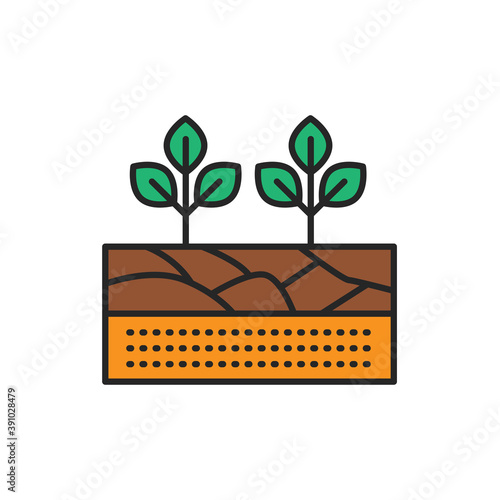 Growing plants color line icon. Pictogram for web page, mobile app, promo.