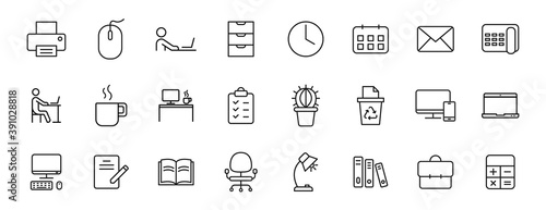 workspace outline vector icons isolated on white. workspace icon set for web and ui design  mobile apps and print products