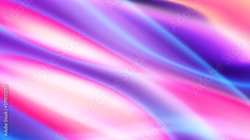 Vector abstract background. Colorful fluorescent neon blur. The effect of spreading fluid and the interweaving of geometric shapes. Bright ultraviolet, blue and red colors.