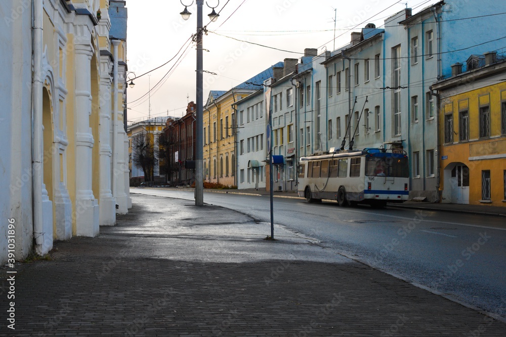 Street, Classic style, Tram, Russia, Vladimir.