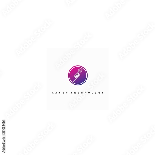 
Illustration consisting of a laser engraved beam as a symbol or logo