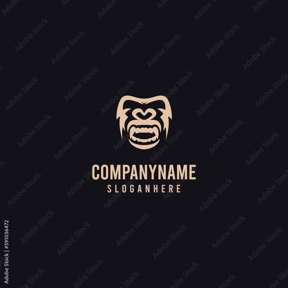 Illustration vector graphic of gorilla logo. Design inspiration. Fit to your Business, team, etc