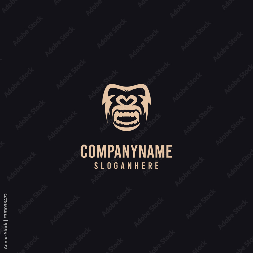 Illustration vector graphic of gorilla logo. Design inspiration. Fit to your Business, team, etc Illustration vector graphic of gorilla logo. Design inspiration. Fit to your Business, team, etc