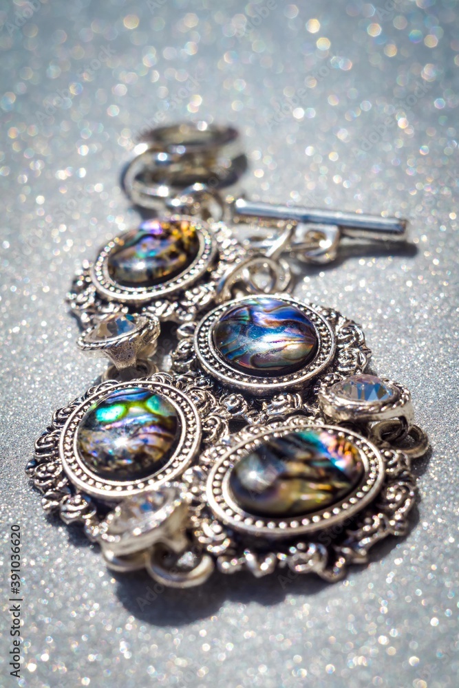 Silver bracelet with abalone shell Silver bracelet with abalone shell