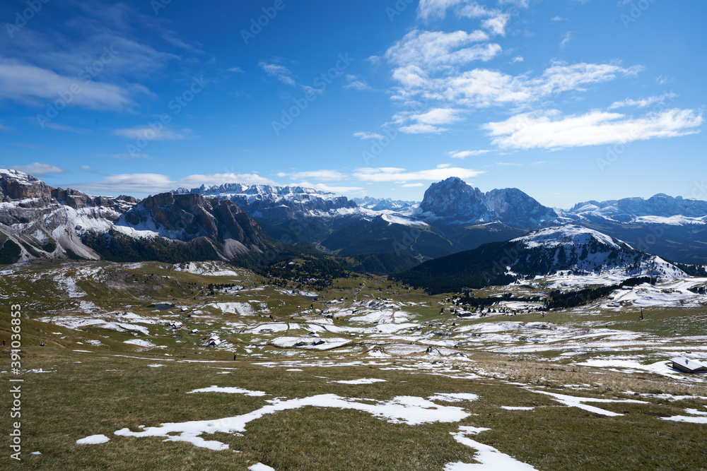 hiking and trekking paths in the dolomiti mountains val gardena italy grödnertal south tyrol