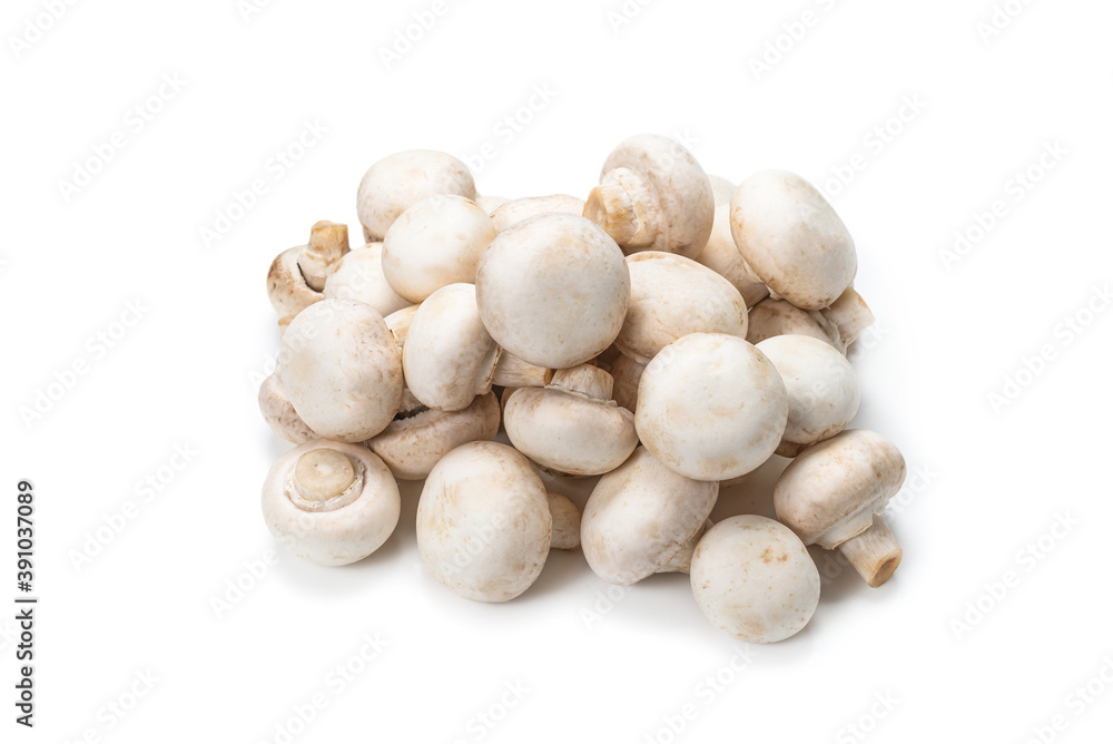 Champignon mushroom isolated on white background.