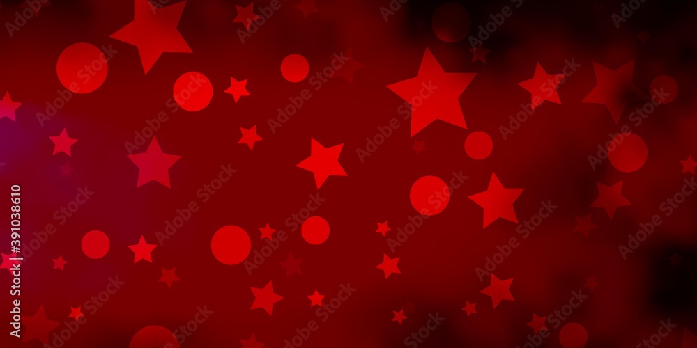 Dark Red vector backdrop with circles, stars. Dark Red vector backdrop with circles, stars.