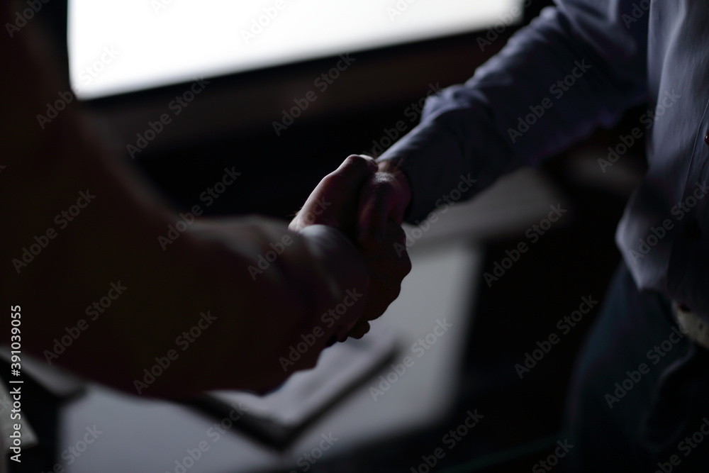 close up.handshake of two business people.