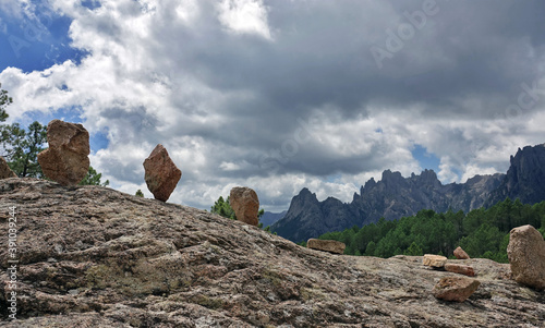 Fotografie Col de Bavella avec vue sur les aiguilles de Bavella en Corse