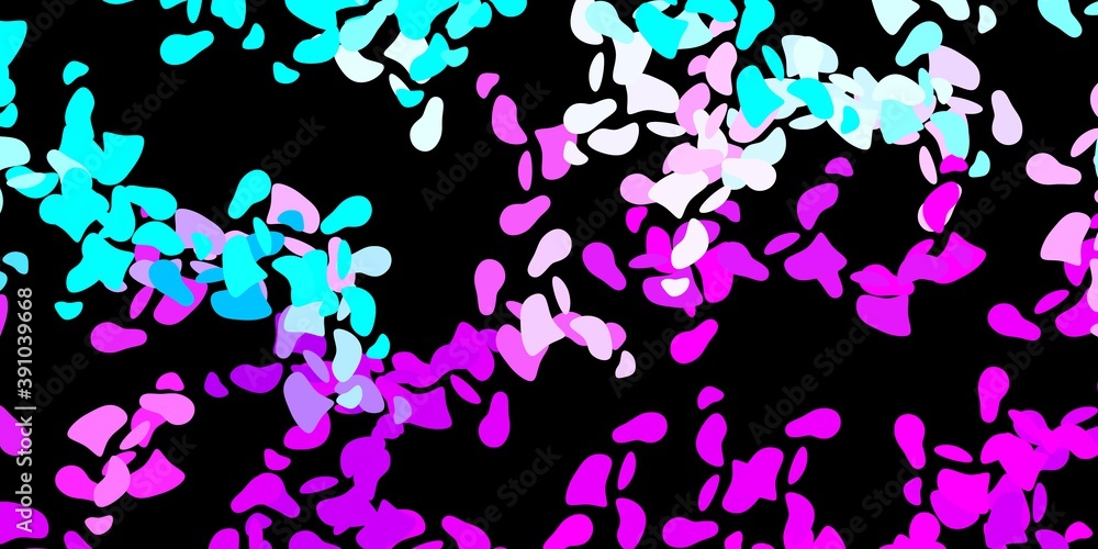 Dark pink, blue vector template with abstract forms.
