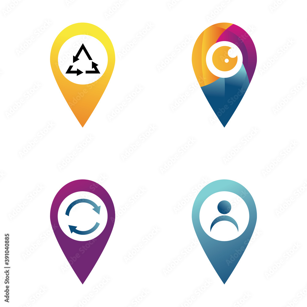 pin location logo icon vector template. pin location logo icon vector template.