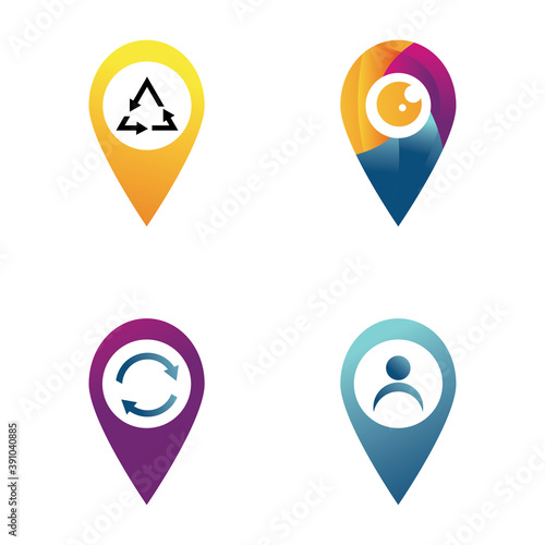 pin location logo icon vector template. Free Download pin location logo icon vector template. - GFXLoad
