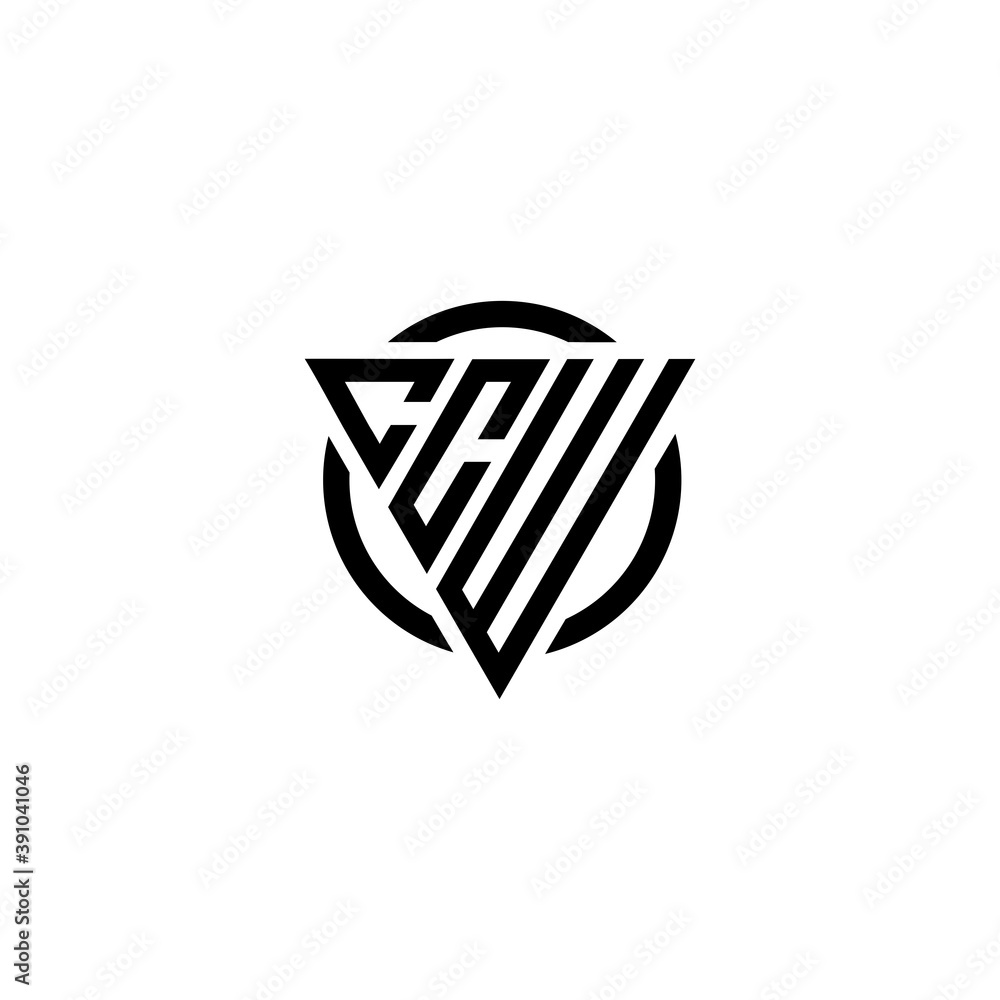 Initial letter CCW triangle monogram simple modern clean vector logo Initial letter CCW triangle monogram simple modern clean vector logo