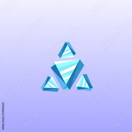 Free Download Triangle logo in abstract shape on blue background - GFXLoad