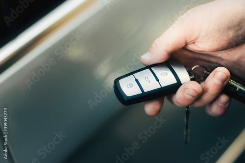 Картината върху платно Car key fob with alarm.