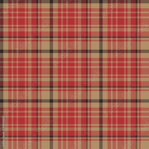 Plaid seamless pattern. Vector background of textile ornament. Flat fabric design.