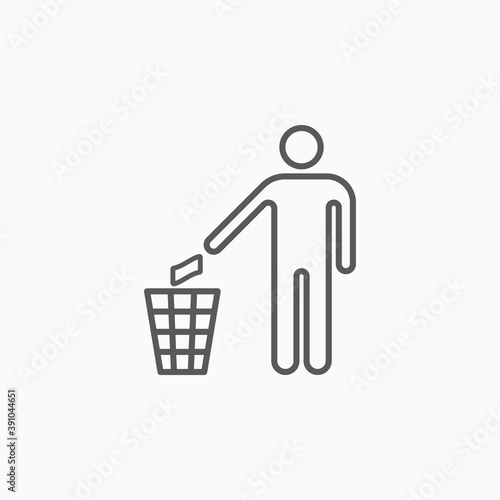 garbage icon, trash vector illustration
