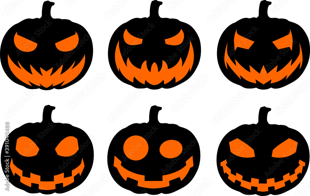 Pumpkin Head Icon Set Desain Vector Pumpkin Head Icon Set Desain Vector