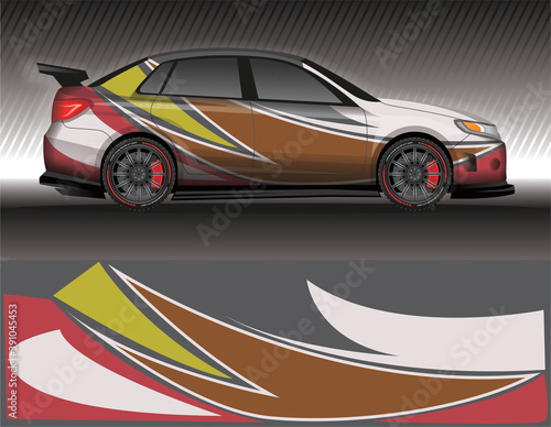 Car livery wrap decal  rally race style vector illustration abstract background