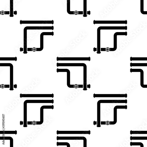 Pipe Icon Seamless Pattern, Pipe Fitting Icon, Water, Gas, Oil Pipeline, Plumbing Work
