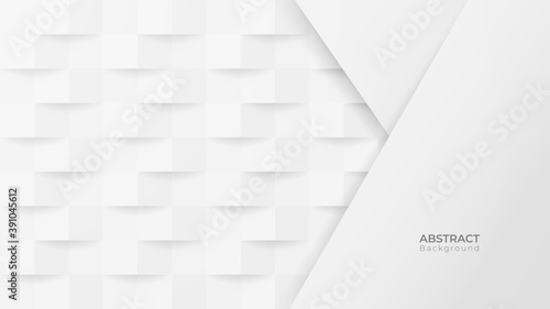 Abstract 3D modern square pattern background. White and grey geometric texture. vector illustration