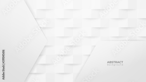Fototapeta Naklejka Na Ścianę i Meble -  Abstract 3D modern square pattern background. White and grey geometric texture. vector illustration