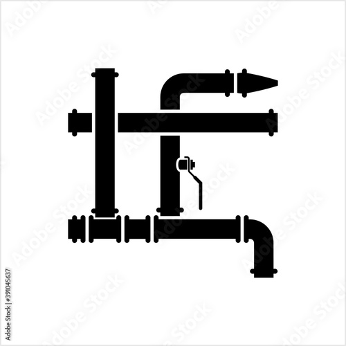 Pipe Icon, Pipe Fitting Icon, Water, Gas, Oil Pipeline, Plumbing Work