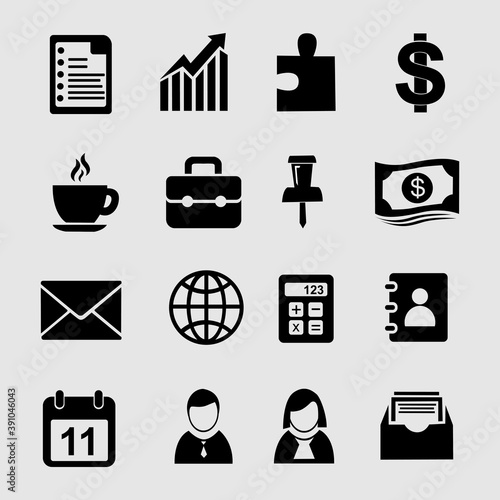 Bussines Icon Set Flat Desain Vector